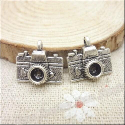 50 pcs Vintage Charms Camera Pendant Antique silver Fit Bracelets Necklace DIY Metal Jewelry Making