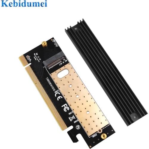 Kebidumei Full Speed M.2 NVMe SSD NGFF TO PCIE 3.0 X16 X4 Adapter M Key Interface Expansion Card Support 2230 to 2280 SSD