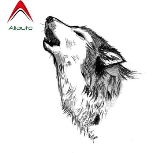 Aliauto Personality Motorcycle Car Sticker Funny Howling Wolf Waterproof Reflective Creative Decal Accessories Vinyl,13cm*11cm