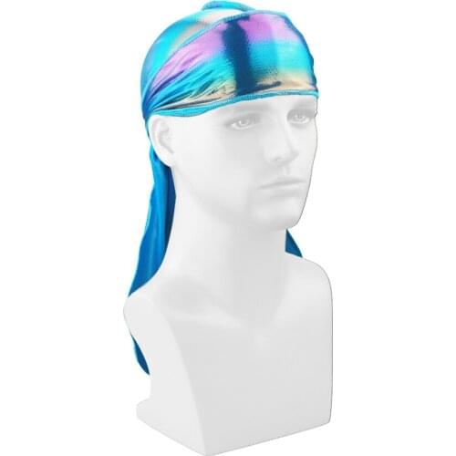 Durag for Men Bandanas Unisex Long Do Rag Red Silky Durag for Wave Caps Turban Bandanas 2019 VERVAE 10 Colors Hair Accessories