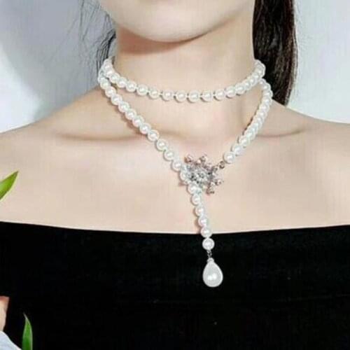 Free shipping >>>>noble jewelry 9-10mm Freshwater white pearl necklace