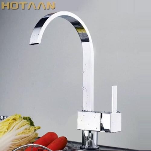 FREE SHIPPING Brass Chrome Taps For Kitchen Sink Kitchen Tap Dual Hole Wall Kitchen Mixer Kitchen Faucet torneira cozinha YT6018