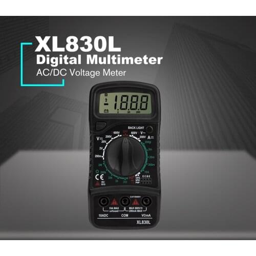XL830 Mini Digital Multimeter 1999 Counts AC/DC Voltage Current Resistance Frequency Tester True RMS NCV Tester Meter