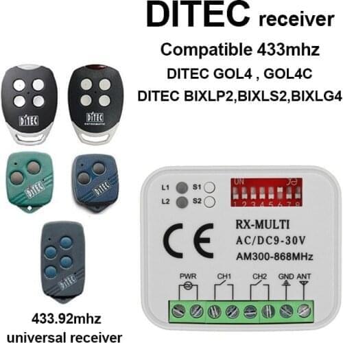 DITEC Hand Transmitter gol4 433,92 MHz NEW 4 Command Radio Transmitter Remote Control Receiver