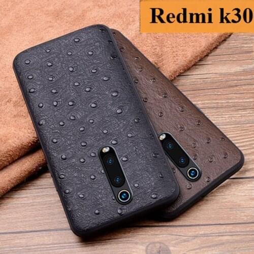 For Xiaomi Redmi K30 Case cover Luxury Genuine Leather flip Back Cover For Xiaomi Mi Redmi K 30 case back shell RedmiK30