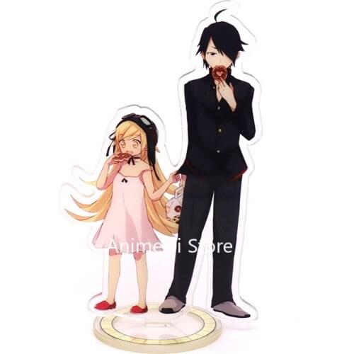 Anime Monogatari Action Figure Cosplay Toys Oshino Shinobu Araragi Koyomi Senjougahara Hitagi Acrylic Figures Stand Model Dolls
