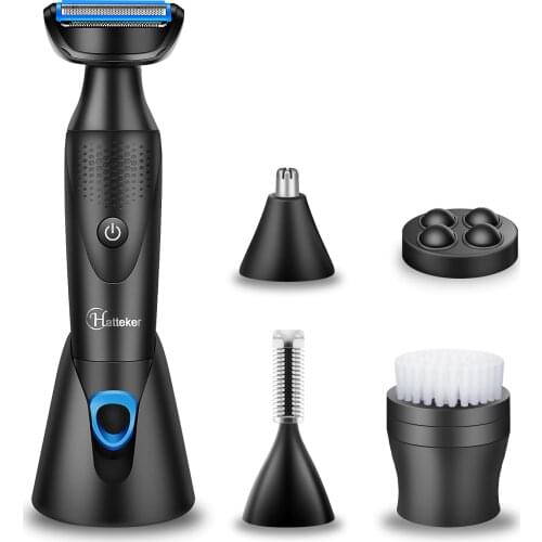 HATTEKER Epilator for Men Multifunctional Hair Trimer 5 In 1 Body Nose Hair Trimmer Battery electric razor Male Hair Remover