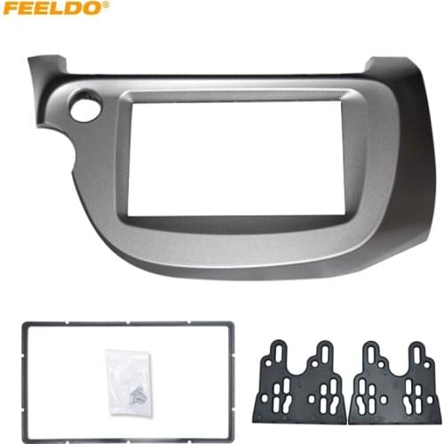 FEELDO Car DVD/CD Radio Stereo Fascia Panel Frame Adaptor Fitting Kit For Honda FIT Jazz (LHD)Installation Trim Kit #MX4418