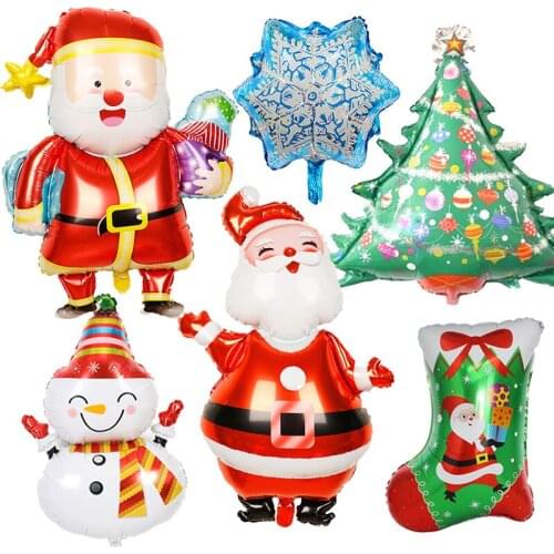 Christmas Santa Claus Snowman Foil Balloons Xmas Party New Year Decorations Party Balloons Inflatable Helium Balloon Kids Toy