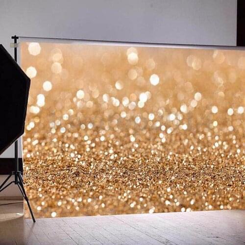 MEHOFOTO Backdrop for Photo Studio Golden Glitter Bokeh Party Stars Background Computer Printing Photobooth Newborn