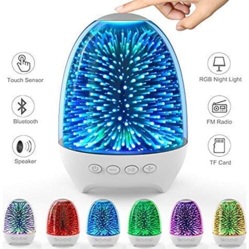 FSTENPUS LED Spesker Light Atmosphere Lamp with Bluetooth Speaker Holiday Lamp Touch Control 7 Light Mode Color LED Table Lamp