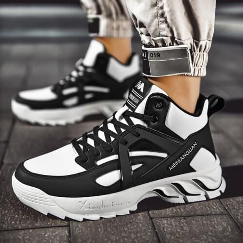 Brand PU Rubber Platform Chunky Sneakers Fashion Men Running Shoes Zapatillas Hombre Footwear Casual Mens Trainers For Jogging