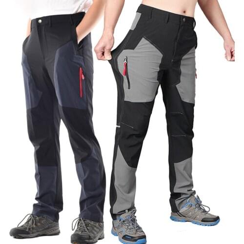Summer Men Hiking Pants Outdoor Breathable Quick-drying Cycling Trousers Mens Waterproof Stretch Running Fishing Climbing Pants