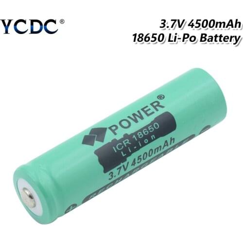 1/2/4 Pcs New 3.7V 4500mAh ICR 18650 Lithium Li Ion Battery Rechargeable Button Top Torch Flashlight Replacement Batteries
