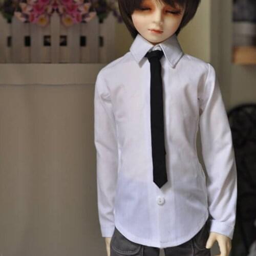 M1020 children handmade toy 1/6 1/3 1/4 uncle Doll clothes BJD/SD doll props Accessories clothes White shirt with round hem 1pcs