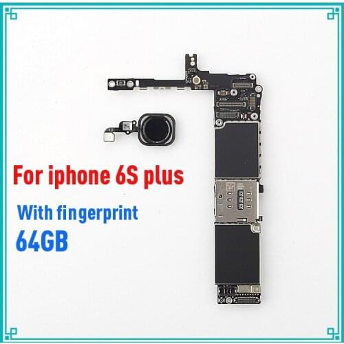 For iphone 6S plus 5.5inch 64GB black original unlock motherboard with fingerprint with touch ID IOS system logic board