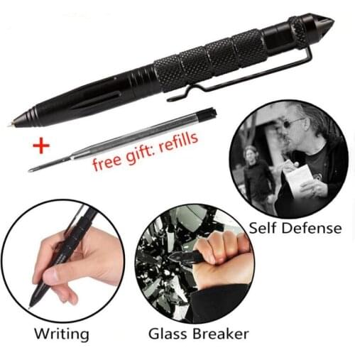 Multipurpose Aluminum Alloy Tactical Pen Emergency Glass Breaker Outdoor Multi Tools Hiking Breaker Self Defense With Writing