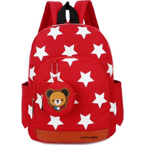 Fashion Toddler Kids Boy Girl Nylon Cute Small Backpack Children Star Pattern Zipper School Bag Rucksack Hot Style