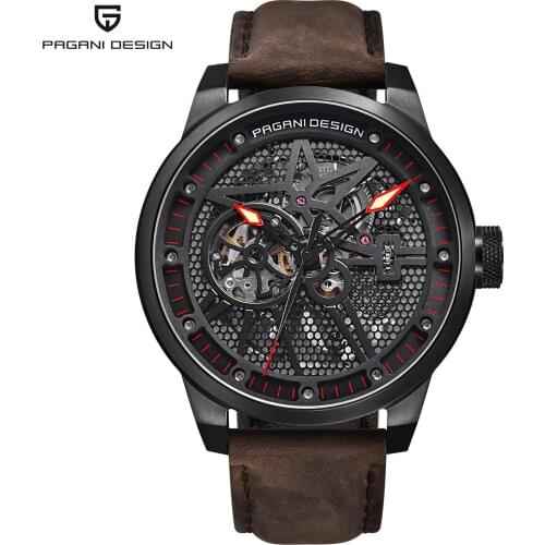 PAGANI 1625 Mens Watches Automatic Mechanical Watch Leather Strap Simple Casual Business Wristwatches Male