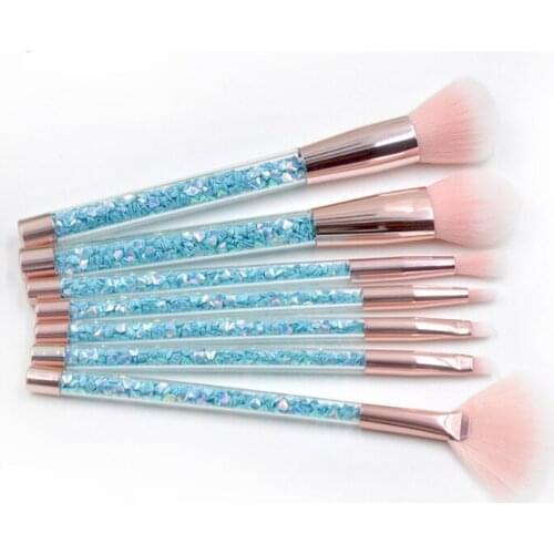 7Pcs/Set Professional Diamond Handle Makeup Brushes Set Eyeshadow Blush Foundation Brush Lip Brush Make up brush Kits maquiagem