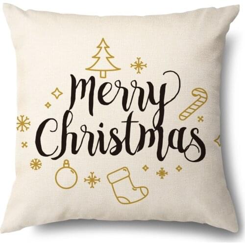 Artinlive Pillow Cases Christmas Print 45x45cm Pillowcases Decorative Sofa Cushion Cover Home Decoration