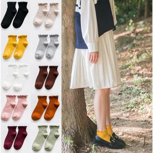 Newly Fashion Women Socks Cute Solid Color Ankle High Casual Warm Breathable Socks