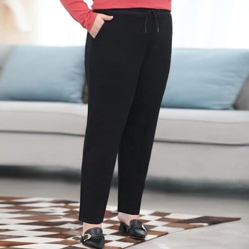 New Extra Large Straight Trousers Pants Women 2021 Spring Autumn Plus Size Loose Pants Female Elastic Waist Pants Womens Pants