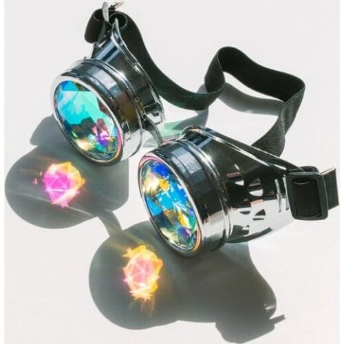 Emazing light steam punk kaleidoscope glasses