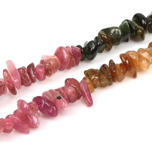 Wholesale 5-8mm Natural tourmaline gravel beads precious Stones crushed crystal fit for DIY fashion charms bracelet Jewelry