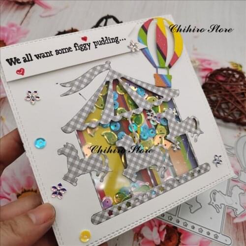 Merry-go-round greeting card Metal Cutting DiesScrapbooking For wedding Card Making DIY Embossing Cuts New Craft Pattern