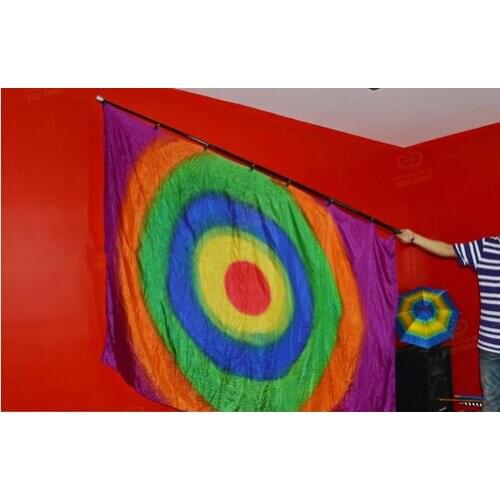 RainBow Silk Production (1.6*1.4m) Square Multi-Color Flag Magic Tricks Appear Flag Magia Stage Party Gimmick Illusions Funny