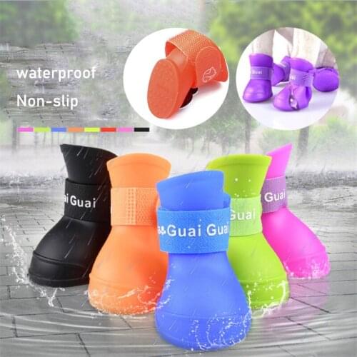 Pet Dog Rain Shoes Anti Slip Waterproof Shoe Rubber Boots for chihuahua Outdoor Footwear Socks zapatos perro sapato cachorro