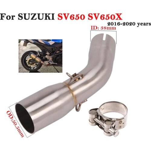 Slip On For SUZUKI SV650 SV650X 2016 - 2020 2021 Motorcycle Modified Middle Link Pipe Connection 51mm Exhaust Muffler Escape
