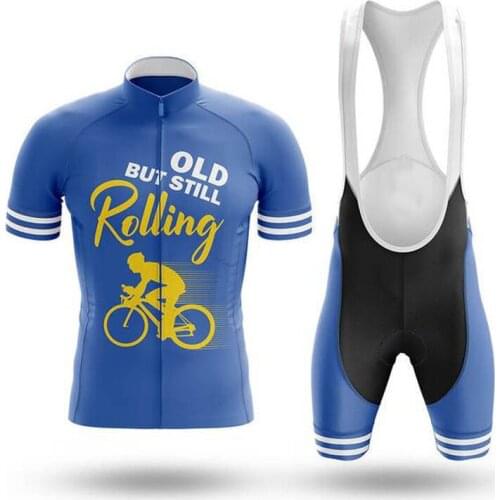 Old But Still Rolling blueCycling Jersey set Maillot Ropa Ciclismo Cycling Bicycle Clothing MTB Bike Clothes Uniform Cycling Set