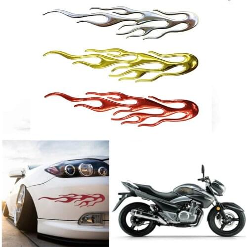 Motorcycle Car Universal 3D Emblem Sticker Fire Flame Sticker Car Styling Waterproof Reflective Decal Soft PVC Sticker