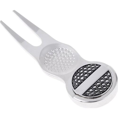 Golf Divot Prongs Fork Green Repair Tool W/ Marker Golfer Gift