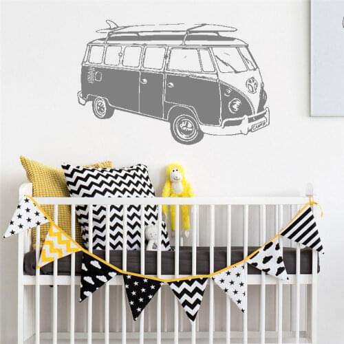 Travel Camper Van Vinyl Wall Stickers Travel Bus Style Decals Removable Camper Tribute Art Poster Auto Car Murals Decor DW4311