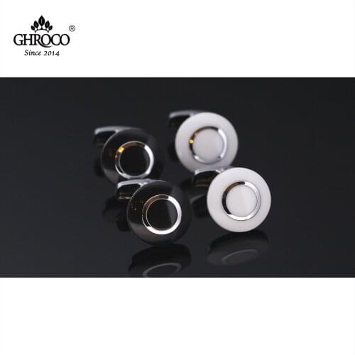 GHROCO High Quality Exquisite Round Epoxy French Shirt Cufflinks Fashion Luxury Gifts Business Men and Women Groomsmen Best-men