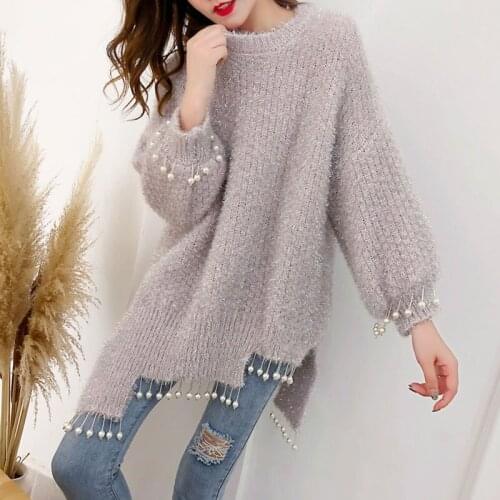 Womens Spring Autumn Knitted Sweater 2021 New Mid-length Outer Wear Pullover Knitted Bottoming Sweater Female Top