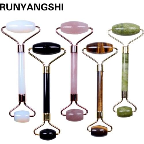 100% Natural Crystal Quartz Roller Slimming Face Massager Lifting Tool Facial Massager Jade Roller Face Anti Wrinkle Beauty Care