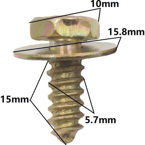 100Pcs Cross Screws Car Fender Retainer Metal Self Tapping Screw Rivet