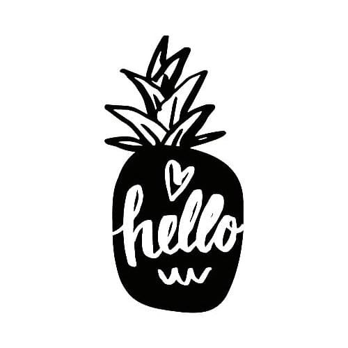 15cm tall Hello Text Pineapple Shape Vinyl Car Stickers L377