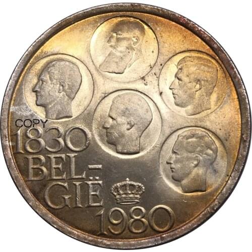 1830 Belgium 1930 500 Francs Baudouin I Dutch Text Lndependence Coin Metal Cupronickel Silver Plated Souvenir Copy Coins