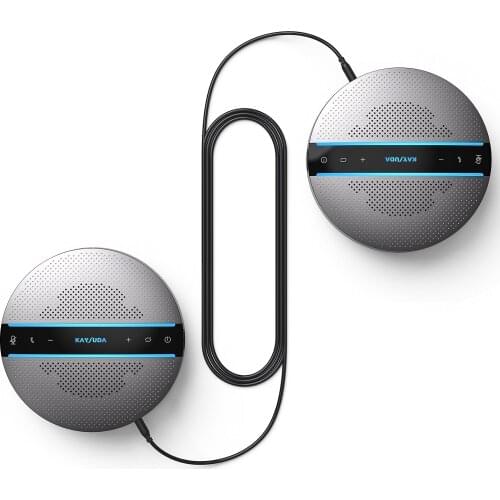 2021 new arrival blue tooth&wireless 2 in 1 by aux cable conference microphone omnidirectional speaker for many people meeting