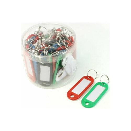 Company Multi Color Plastic Key ID Label Name Card Split Keyring 50 Pcs