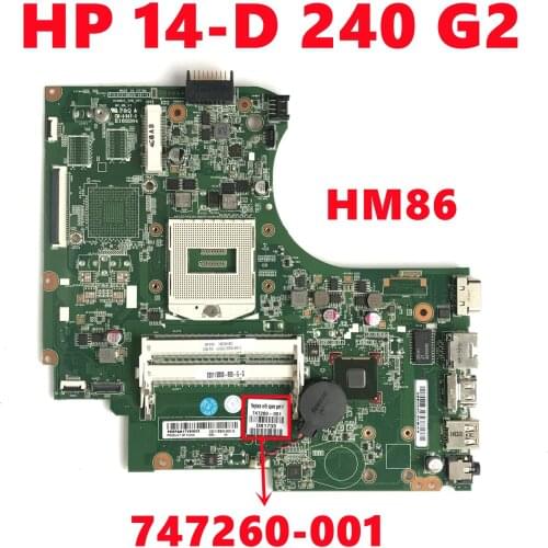 747260-001 747260-501 747260-601 Mainboard For HP 14-D 240 G2 Laptop Motherboard 01019B600-491-G HM86 DDR3 100% Tested Working