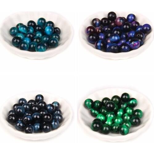 Blue Tiger Eye Green Natural Stone Agates 10mm Loose Spacer Beads For Jewelry Making DIY Bracelet Necklace Ear Studs Accessories