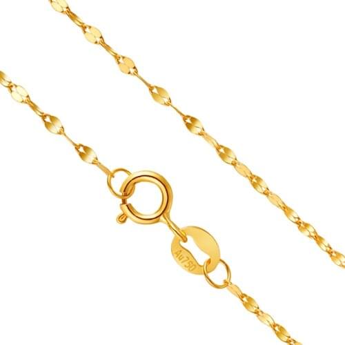 Pure 18K Yellow Gold Necklace Chain AU750 Gold Necklace Chain
