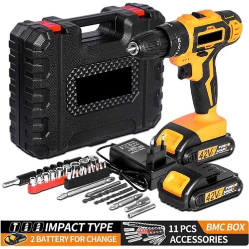 42VF Electric Screwdriver Cordless Drill Impact Drill Industrial Grade Brushless Impact Drill with Battery