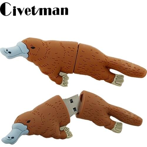 Pen Drive Platypus Duckbill 256GB USB Flash Drive 128GB USB 2.0 Cartoon 4GB 8GB 16GB 32GB 64GB Pendrive Memory Stick Disk Gifts